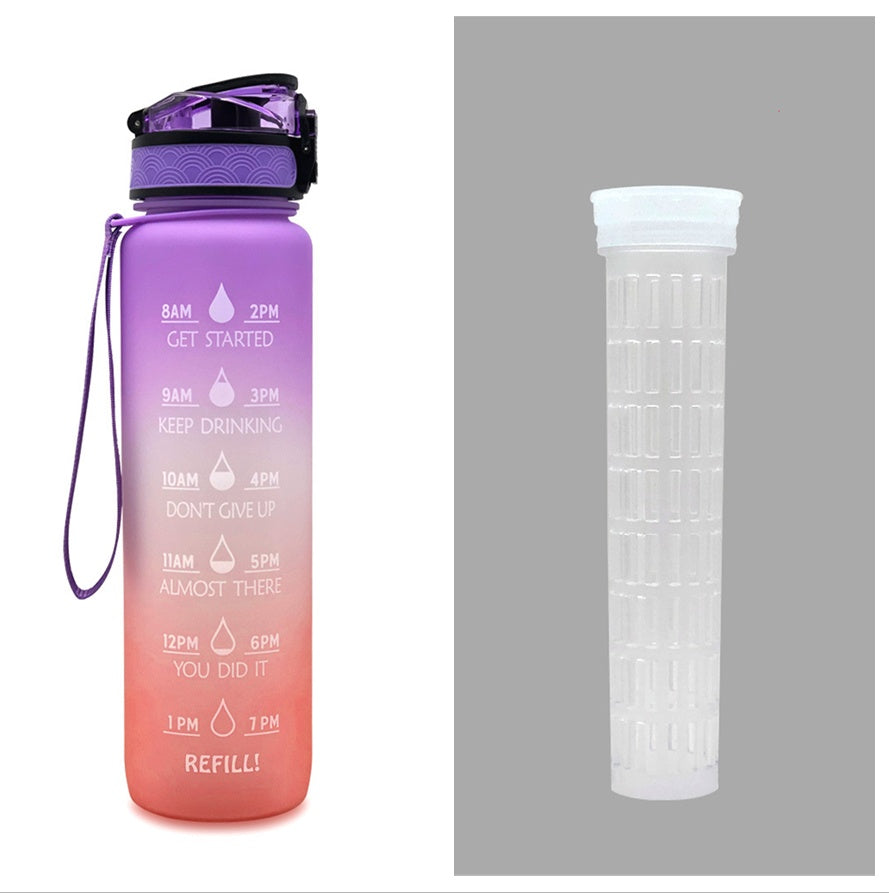 0.3 gal Tritan Water Bottle Time Marker Motivational Leakproof Cycling Bottle